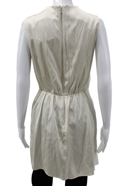Abercrombie & Fitch Women Mini Dress Cowl Neck Sleeveless Ivory Zip Size S