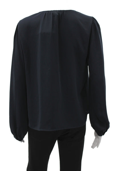 Current Air Womens Black V-Neck Tunic Blouse Long Sleeve Boho Size S
