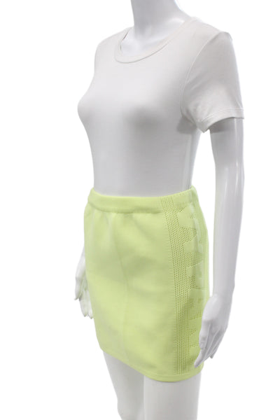 Adidas Women Athletic Yellow Mini Skirt 100% Polyester Pull On Size S