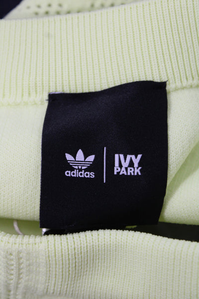 Adidas Women Athletic Yellow Mini Skirt 100% Polyester Pull On Size S