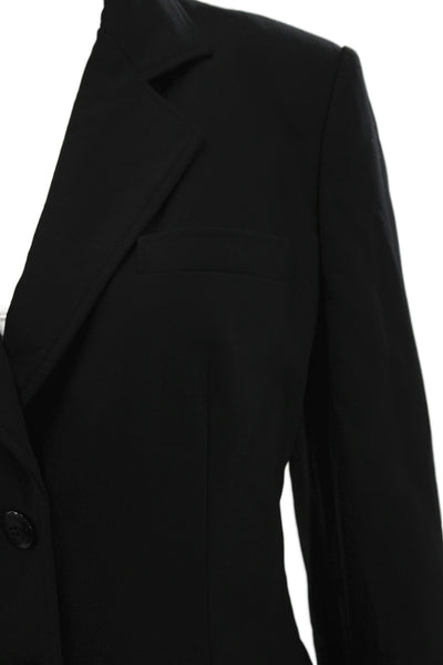 Christian Dior Womens Black Virgin Wool Basic Jacket Button Size 10