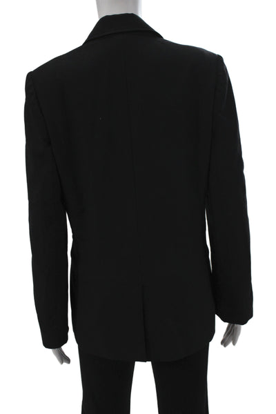 Christian Dior Womens Black Virgin Wool Basic Jacket Button Size 10