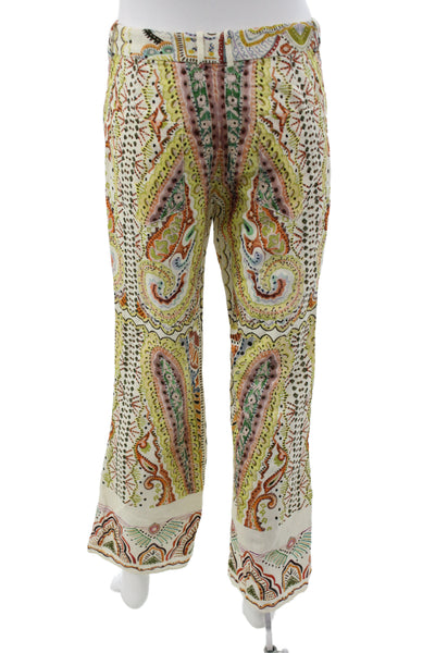 Zara Womens Boho Multicolor Linen Set Button Collared Size S