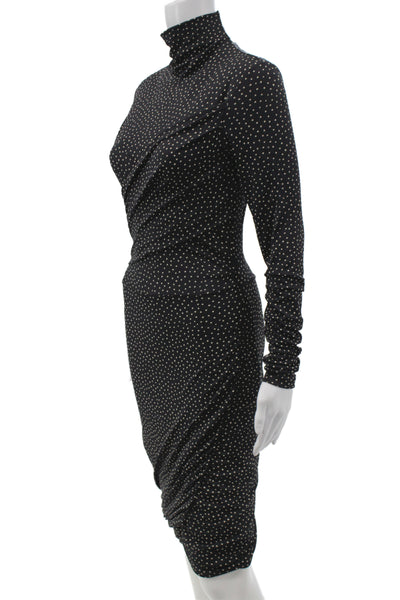 Rag & Bone Womens Bodycon Polka Dot Black Mock Neck Long Sleeve Dress Size S