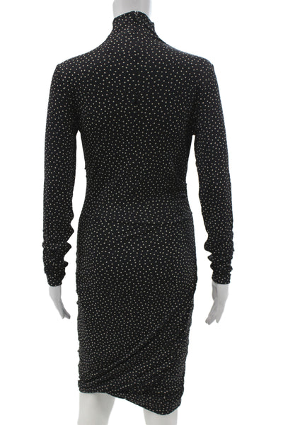 Rag & Bone Womens Bodycon Polka Dot Black Mock Neck Long Sleeve Dress Size S