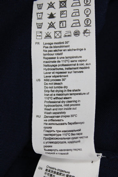 Sandro Mens Button Front Collared Long Sleeve Cotton Shirt Blue Size 2XL