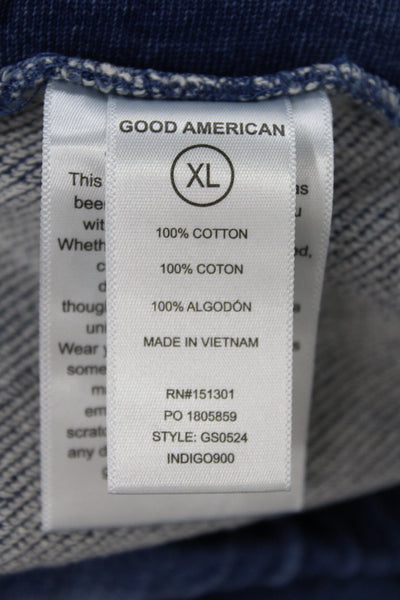 Good American Womens Sweatpants Blue Cotton Pull On Size XL