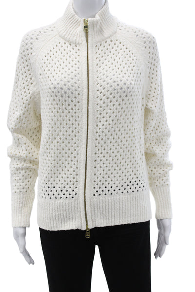 Varley Womens High Neck Ivory Cardigan Long Sleeve Size S