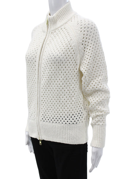Varley Womens High Neck Ivory Cardigan Long Sleeve Size S