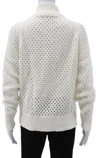 Varley Womens High Neck Ivory Cardigan Long Sleeve Size S