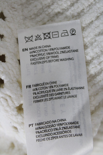 Varley Womens High Neck Ivory Cardigan Long Sleeve Size S