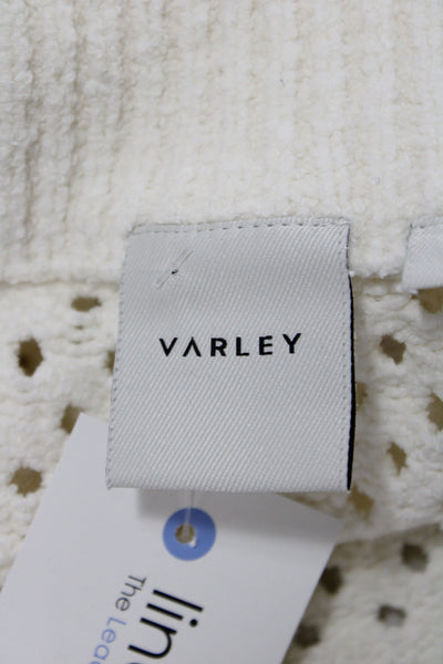 Varley Womens High Neck Ivory Cardigan Long Sleeve Size S