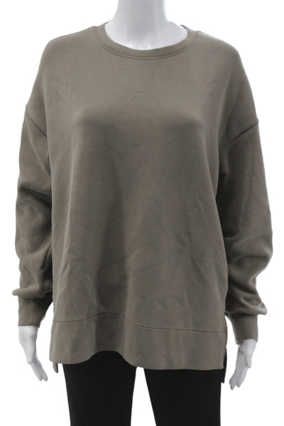Spanx Womens Brown Pullover Sweatshirt Crew Neck Long Sleeve Size M