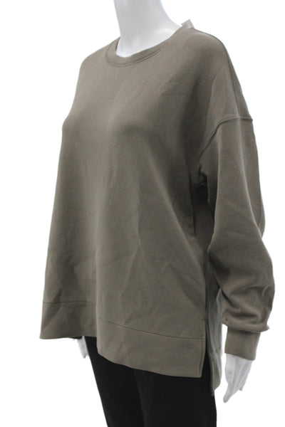 Spanx Womens Brown Pullover Sweatshirt Crew Neck Long Sleeve Size M