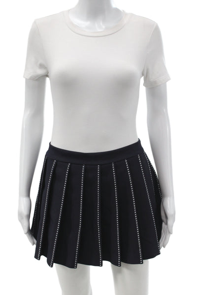 Tory Burch Women Pleated Blue Athleisure Skort Short Zip Size 8