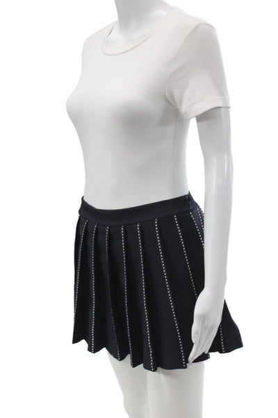 Tory Burch Women Pleated Blue Athleisure Skort Short Zip Size 8