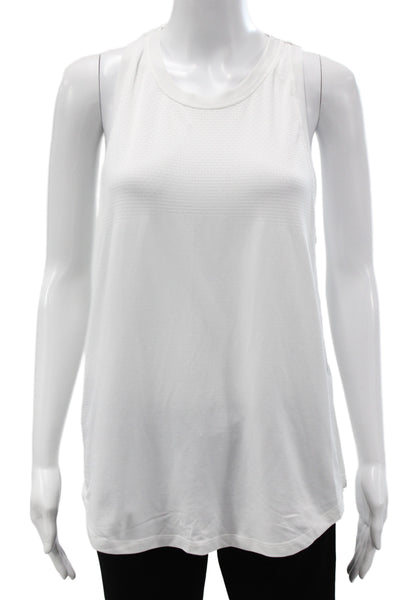 Varley Womens Basic Tank White Sleeveless Round Neck Athleisure Size L