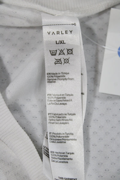 Varley Womens Basic Tank White Sleeveless Round Neck Athleisure Size L