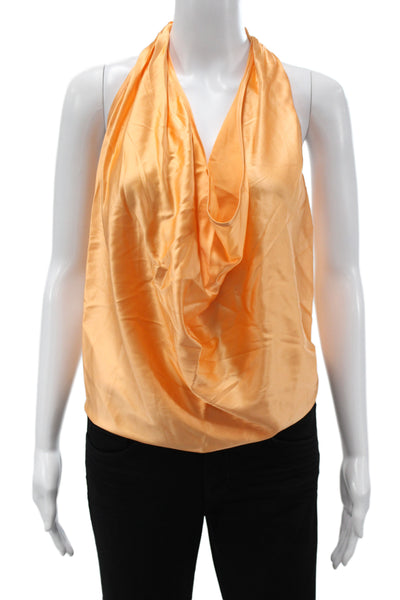 Ramy Brook Womens Orange Silk Cowl Neck Camisole Sleeveless Bohemian Size XS