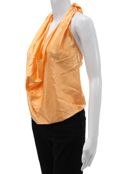 Ramy Brook Womens Orange Silk Cowl Neck Camisole Sleeveless Bohemian Size XS