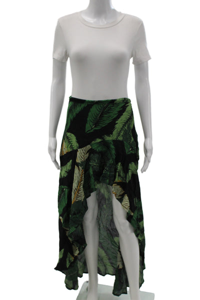 Beach Riot Womens Maxi Floral Black Viscose Skirt Zip Tropical Size S