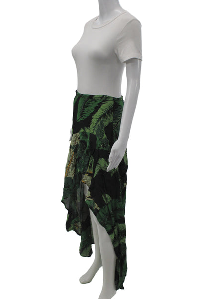 Beach Riot Womens Maxi Floral Black Viscose Skirt Zip Tropical Size S