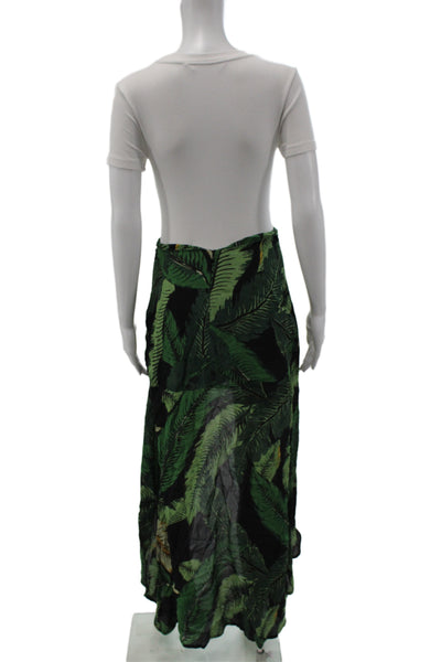 Beach Riot Womens Maxi Floral Black Viscose Skirt Zip Tropical Size S
