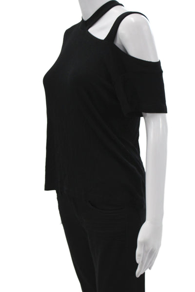 LNA Womens Jersey T-Shirt Black Crew Neck Short Sleeve Size S