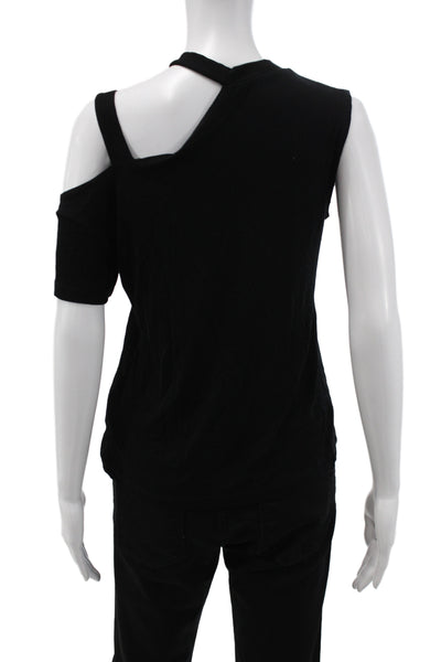LNA Womens Jersey T-Shirt Black Crew Neck Short Sleeve Size S