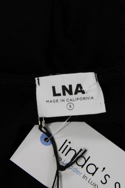 LNA Womens Jersey T-Shirt Black Crew Neck Short Sleeve Size S