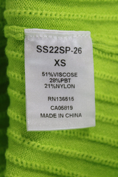Stitches + Stripes Womens Green One Shoulder Basic Tank Size XS