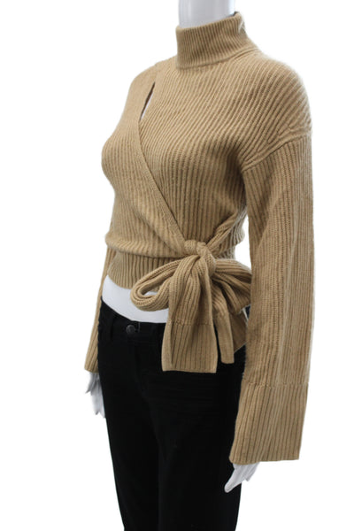 Jonathan Simkhai Women Beige Turtleneck Pullover Sweater Size XS