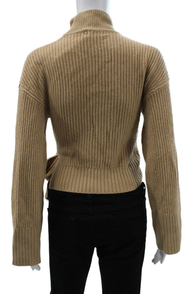Jonathan Simkhai Women Beige Turtleneck Pullover Sweater Size XS
