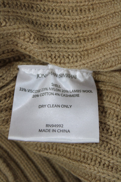 Jonathan Simkhai Women Beige Turtleneck Pullover Sweater Size XS
