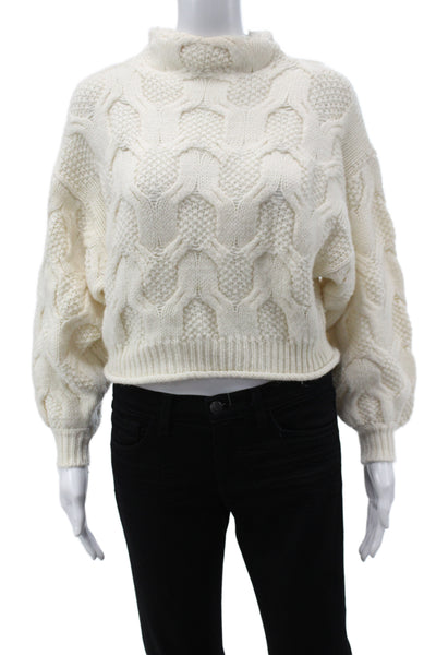 Joie Womens Pullover Sweater Ivory Mock Neck Long Sleeve Size 2XS