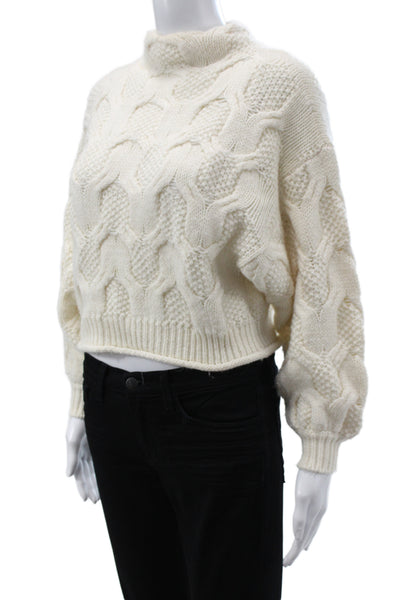 Joie Womens Pullover Sweater Ivory Mock Neck Long Sleeve Size 2XS