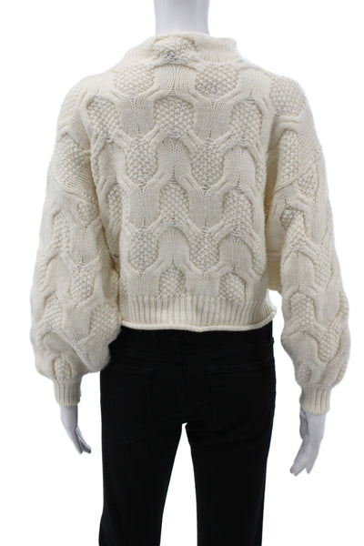 Joie Womens Pullover Sweater Ivory Mock Neck Long Sleeve Size 2XS