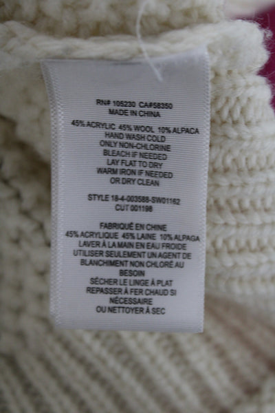 Joie Womens Pullover Sweater Ivory Mock Neck Long Sleeve Size 2XS