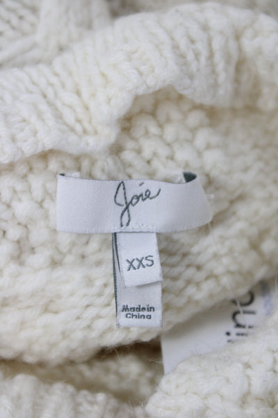 Joie Womens Pullover Sweater Ivory Mock Neck Long Sleeve Size 2XS
