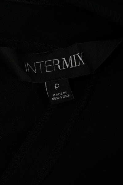 Intermix Women Cropped Black Blouse Long Sleeve Off the Shoulder Size PP