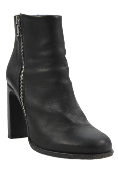 Rag & Bone Womens Leather Side Zip Block Heels Ankle Boots Black Size EUR 38.5