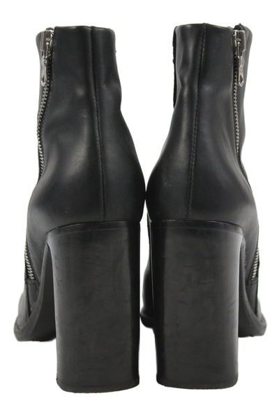 Rag & Bone Womens Leather Side Zip Block Heels Ankle Boots Black Size EUR 38.5