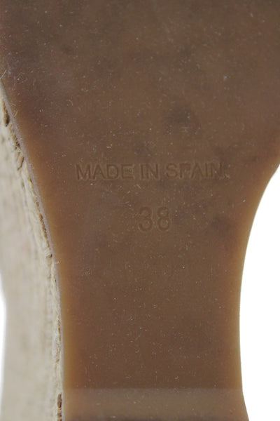 Jean Michel Cazabat Womens Espadrille Ankle Strap Wedge Heels Beige Size EUR 38