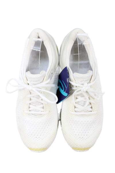 Asics Womens Mesh Lace-Up Tied Running Sneakers White Size 8.5