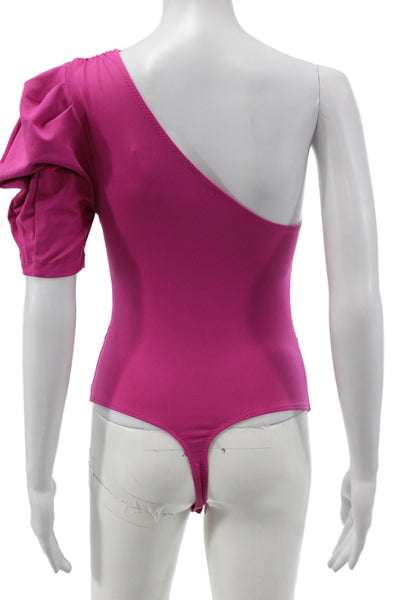 Intimately Free People Women One Shoulder Bodysuit Pink Size XS