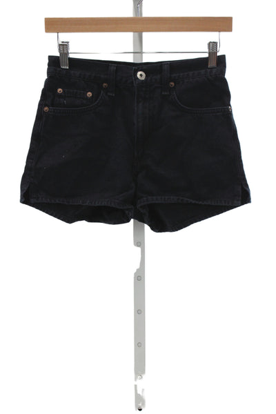 Rag & Bone Womens Cut-Off Black Cotton Shorts Size 25