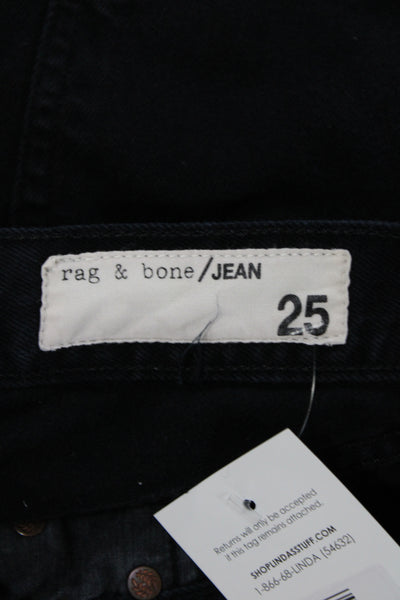 Rag & Bone Womens Cut-Off Black Cotton Shorts Size 25