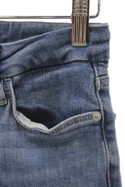 Frame Womens Cropped Mid Rise Blue Jeans Cotton Button Size 25