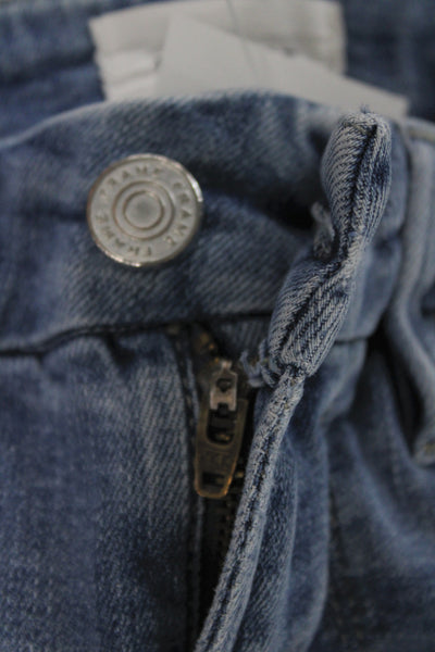 Frame Womens Cropped Mid Rise Blue Jeans Cotton Button Size 25
