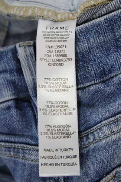Frame Womens Cropped Mid Rise Blue Jeans Cotton Button Size 25